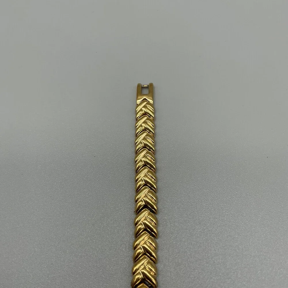 Paul Monet 2164 Womens Watch 19mm Black Dial Gold Tone Crystal New Battery 7.25